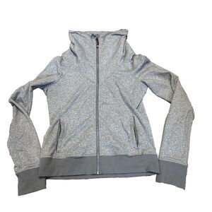 Lululemon Jacket Womens 10 Gray Full Zip Be Present Workout Warm Up Athletic